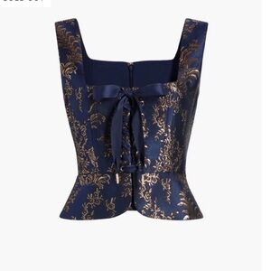Hill House Brocade Lace-Up Corset Top